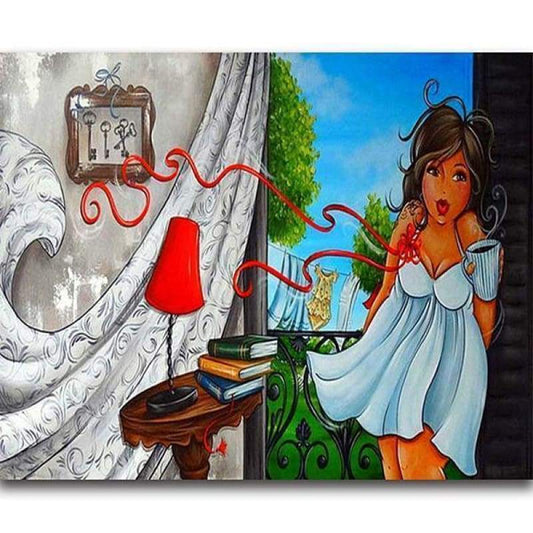 Modern Art Full Square Drill Woman 5d Diy Diamond Painting Kits VM9147