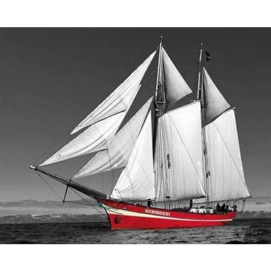 2019 Modern Art Red Sailboat 5d Diy Diamond Painting Kits VM9205