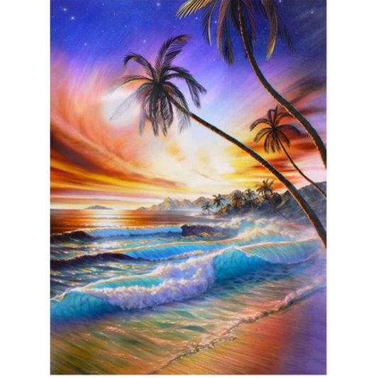 New Dream Landscape Beach Tree 5d Diy Diamond Painting Kits VM9650