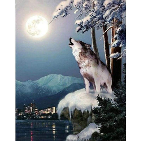2019 New Dream Stitch Kit 5d Diy Diamond Painting Snow Wolf VM8619