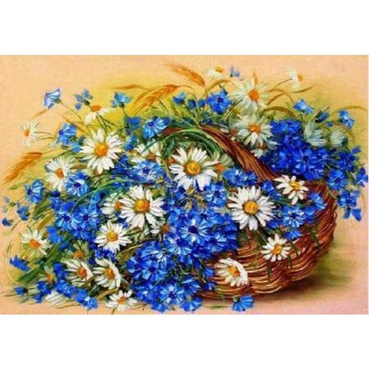 New Hot Sale Beautiful Blue White Flowers 5d Diy Diamond Painting Flower Kits VM3013