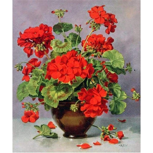 New Hot Sale Beautiful Red Flower 5d Diy Diamond Painting & Decorating VM1979