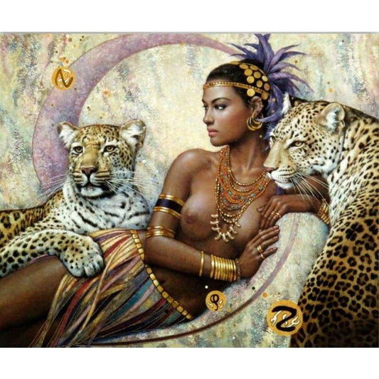 New Hot Sale Beauty And Animal Leopard 5d Diy Diamond Painting Kits VM8070