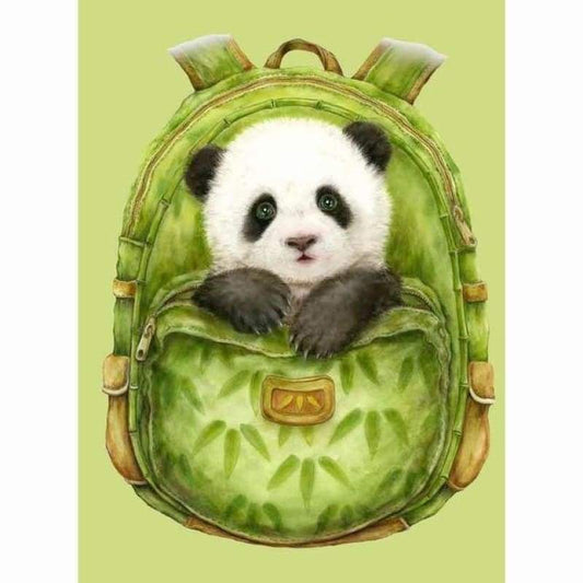 2019 New Hot Sale Cartoon Cute Panda In Bag 5d Diy Diamond Painting Kits VM9010