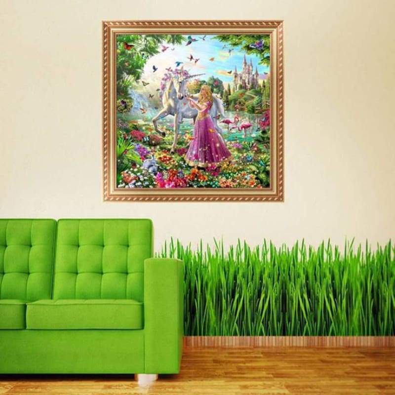 New Hot Sale Castle Unicorn 5d Diamond Painting Cross Stitch Kits VM8307