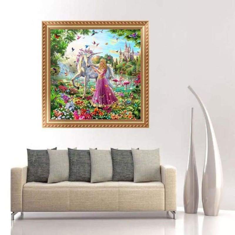 New Hot Sale Castle Unicorn 5d Diamond Painting Cross Stitch Kits VM8307