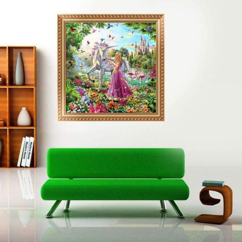 New Hot Sale Castle Unicorn 5d Diamond Painting Cross Stitch Kits VM8307
