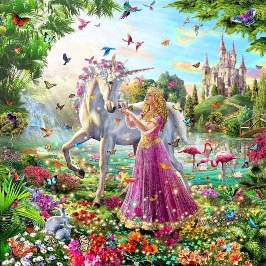 New Hot Sale Castle Unicorn 5d Diamond Painting Cross Stitch Kits VM8307