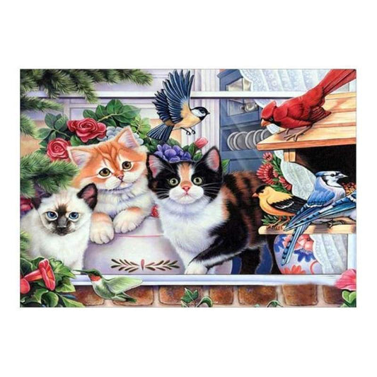 New Hot Sale Cat 5d Diy Cross Stitch Diamond Painting Kits QB7091