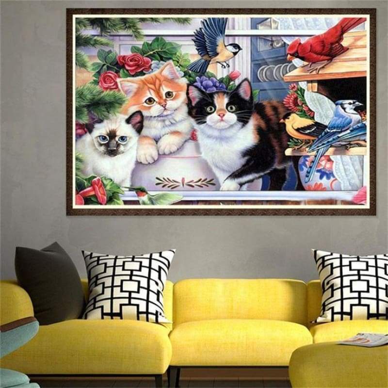 New Hot Sale Cat 5d Diy Cross Stitch Diamond Painting Kits QB7091