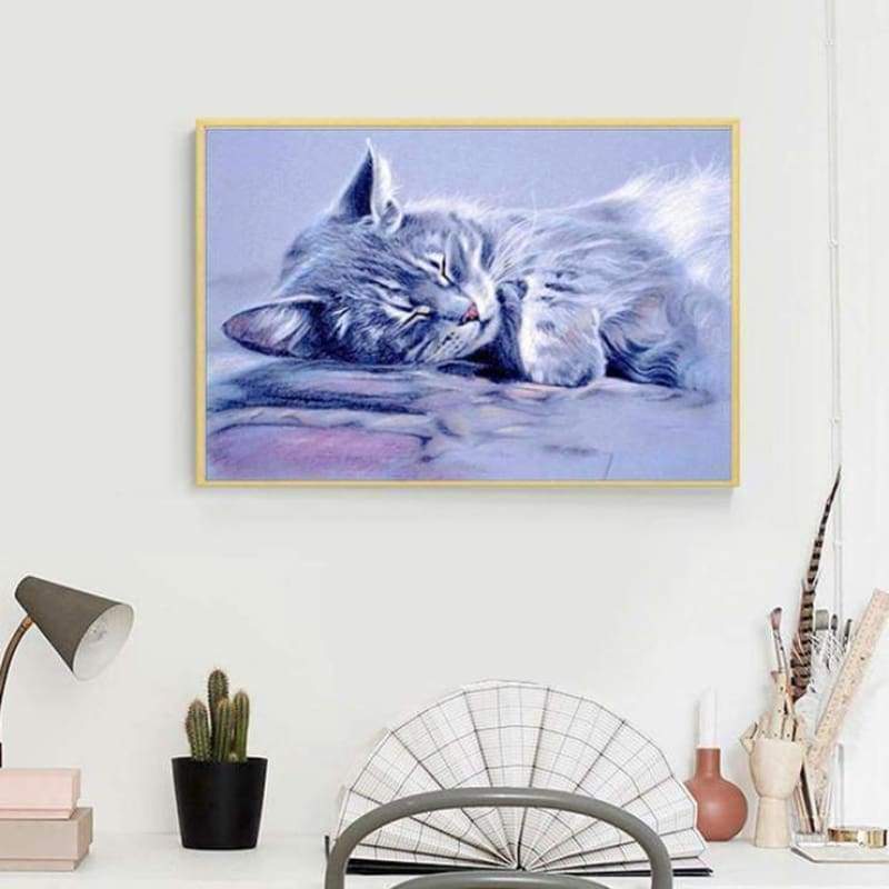 New Hot Sale Cat 5d Diy Cross Stitch Full Diamond Painting Kits QB7007