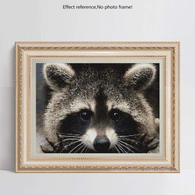 2019 New Hot Sale Cross Stitch Cute Raccoon DIY 5D Diamond Painting Kits VM7639