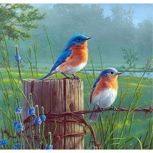 Blue Birds 5d Resin Diamond Painting VM58605