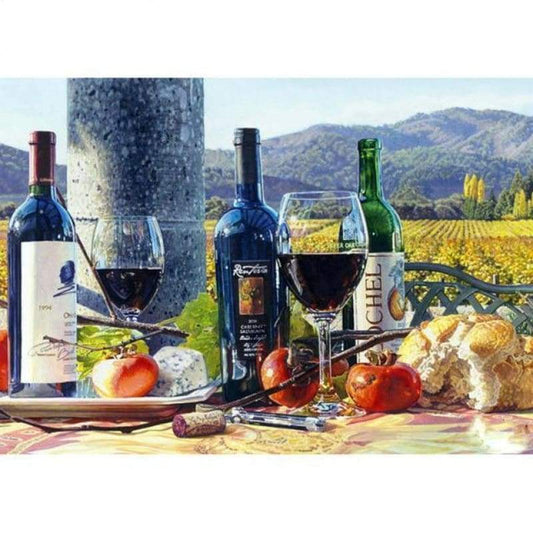 New Hot Sale Full Square Drill Wine Diamond Painting Cross Stitch Kits VM9987