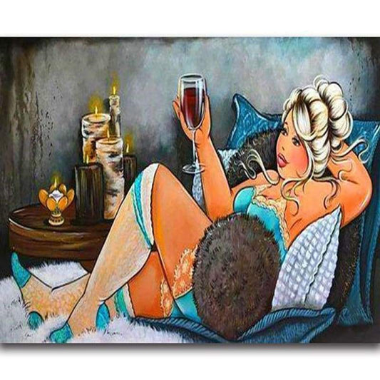 New Hot Sale Full Square Fat Woman 5d Diy Diamond Painting Kits VM9131