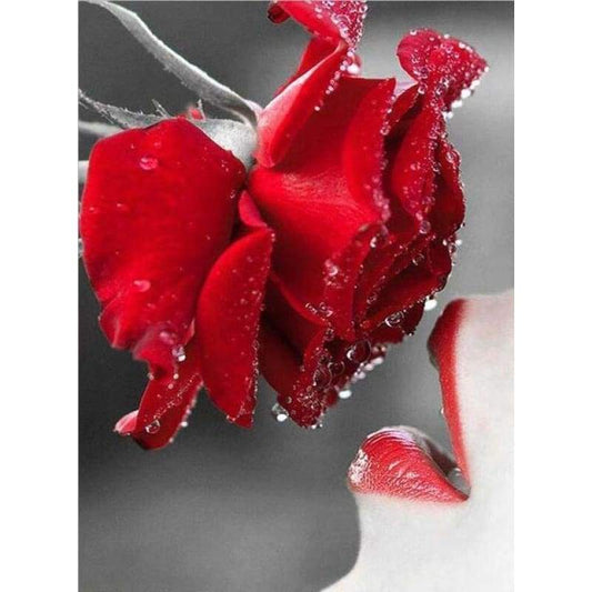 New Hot Sale Full Square Red Rose 5d Diy Diamond Painting Flowers VM2003