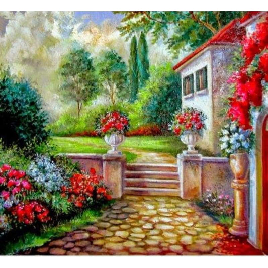 2019 New Hot Sale Garden Door Picture Diy 5d Diamond Painting Set VM20096