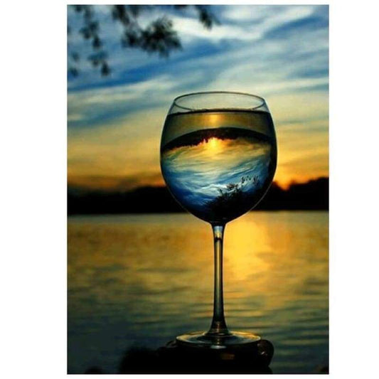 2019 New Hot Sale Glass And Sunset 5d Rhinestone Art VM01501 - NEEDLEWORK KITS