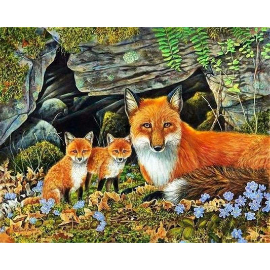 2019 New Hot Sale Home Decor Fox Family 5d DIY Diamond Painting Kits VM8294