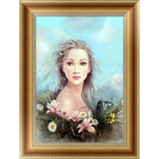 2019 New Hot Sale Home Decorate Girl Portrait  5d Diy Diamond Painting Kits VM4123