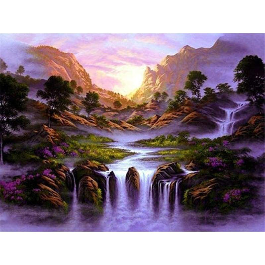 New Hot Sale Landscape Mountain Waterfall Diy 5d Crystal Diamond Painting Kits VM20036