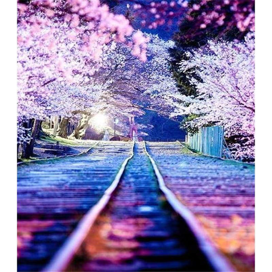 New Hot Sale Landscape Nature Train Road 5d Diy Diamond Painting Kits VM9018