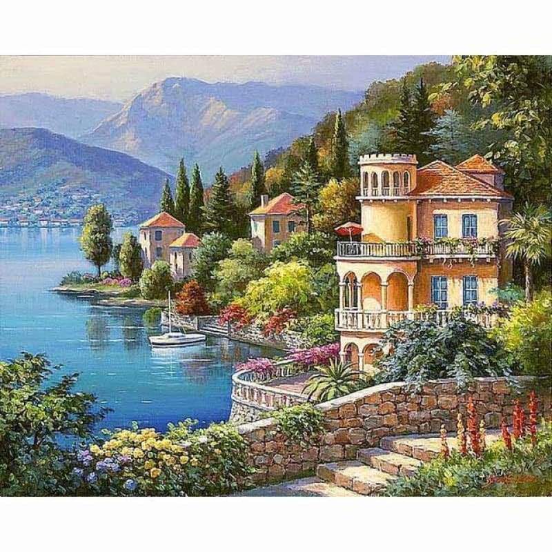 New Hot Sale Landscape Town 5d Diy Diamond Painting Cross Stitch VM8584