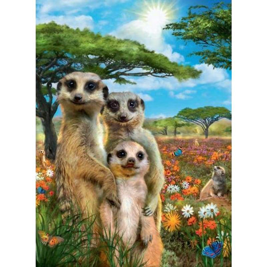 2019 New Hot Sale Meerkat Family 5D DIY Diamond Painting Cross Stitch Kits VM7809