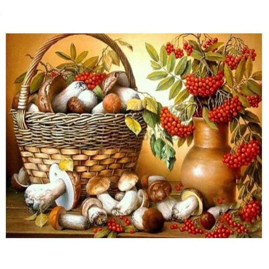 2019 New Hot Sale Mushrooms And Baskets 5d Diy Diamond Painting Kits VM9054