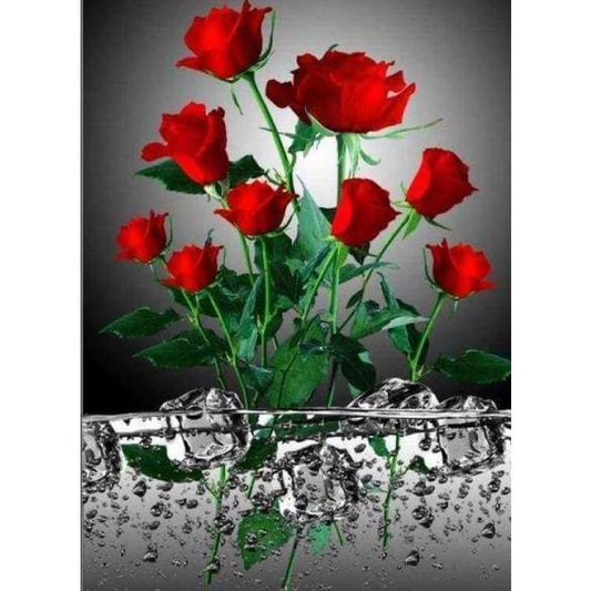 New Hot Sale Popular Red Flower Picture Diy 5d Diamond Painting Kits VM8029