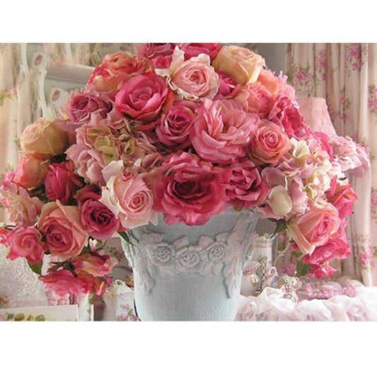 New Hot Sale Red And Pink Flowers 5d Diy Diamond Painting Flowers Kits VM3023