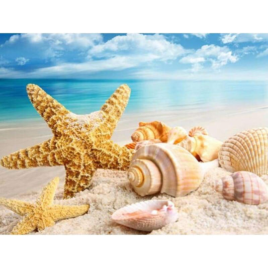 New Hot Sale Sea Shell Starfish Beach 5d Diy Diamond Painting Kits VM9723