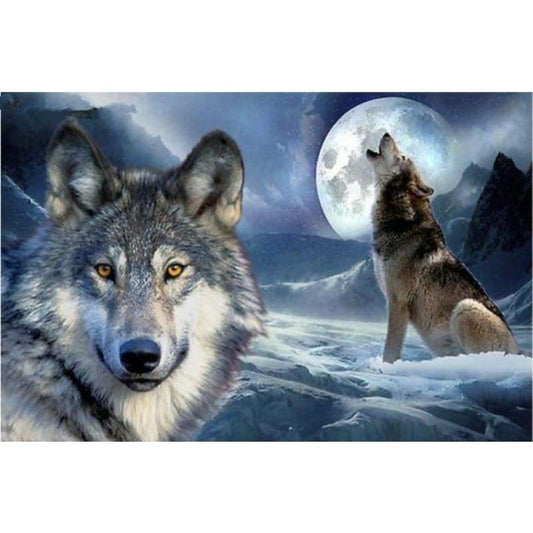 2019 New Hot Sale Stitch Kit 5d Diy Diamond Painting Snow Wolf VM8617