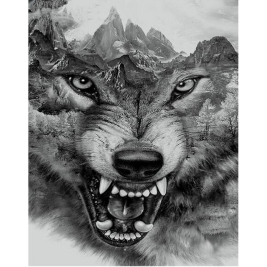 2019 New Hot Sale Stitch Kit Ferocious 5d Diy Diamond Painting Wolf VM8627