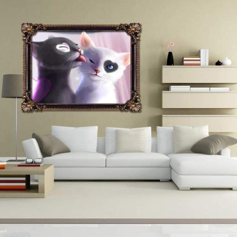 New Hot Sale Two Cats Lovers 5d Diamond Painting Cross Stitch Kits VM0091