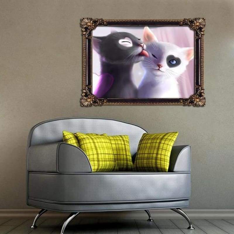 New Hot Sale Two Cats Lovers 5d Diamond Painting Cross Stitch Kits VM0091