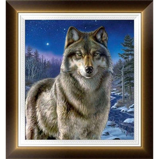 2019 New Hot Sale Wall Decor Lonely Wolf  5d Diy Diamond Painting Kits VM4120
