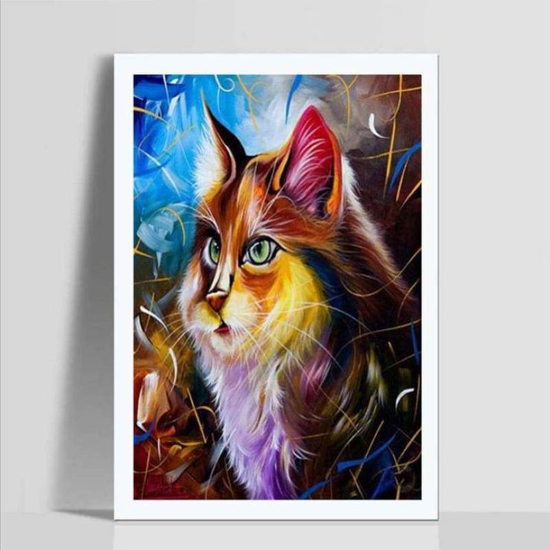 New Oil Painting Style Cat 5d Diy Cross Stitch Diamond Painting Kits QB7000