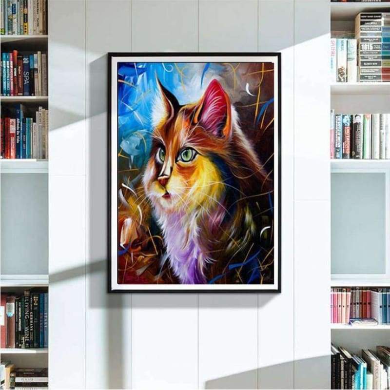 New Oil Painting Style Cat 5d Diy Cross Stitch Diamond Painting Kits QB7000