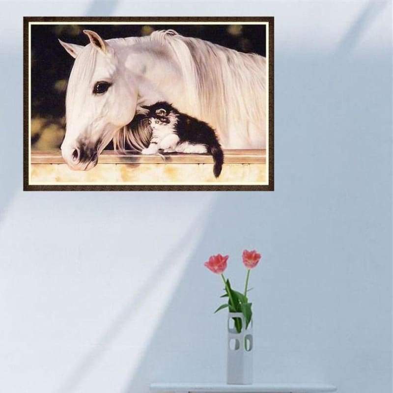 New Style Cat And Horse 5d Diy Cross Stitch Diamond Painting Kits QB7067
