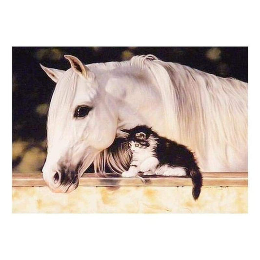 New Style Cat And Horse 5d Diy Cross Stitch Diamond Painting Kits QB7067