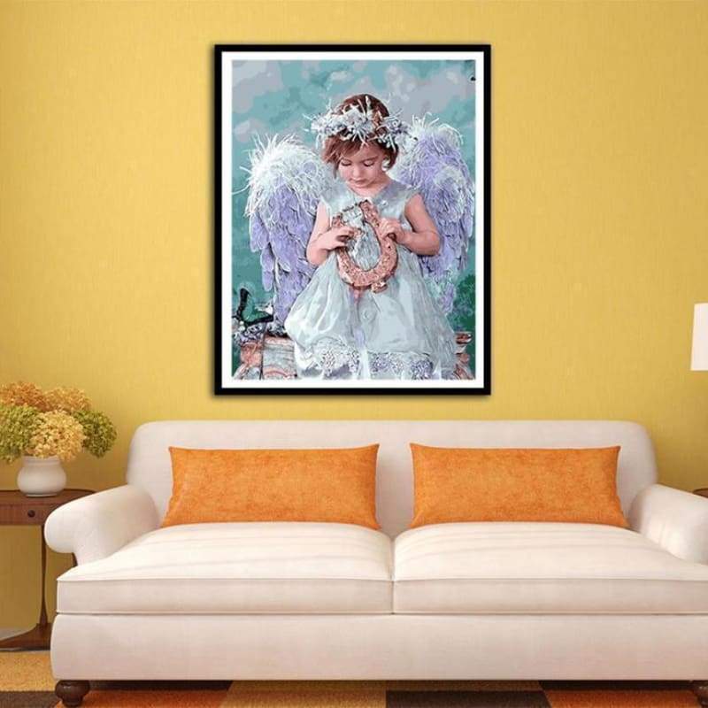 2019 Oil Painting Style Angel Pattern Diy 5d Full Drill Diamond Painting Kits QB6002
