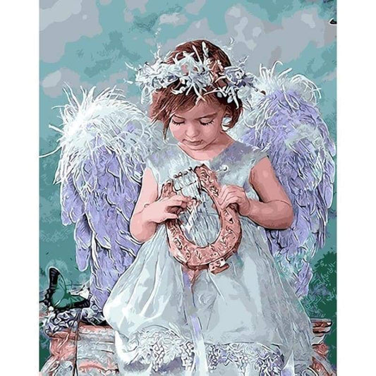 2019 Oil Painting Style Angel Pattern Diy 5d Full Drill Diamond Painting Kits QB6002