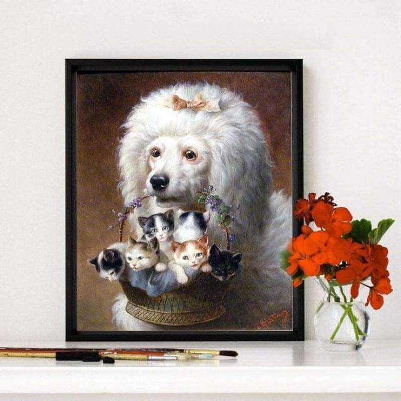 Oil Painting Style Cat 5d Diy Cross Stitch Diamond Painting Kits QB7003