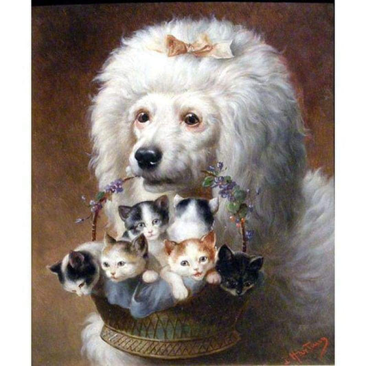 Oil Painting Style Cat 5d Diy Cross Stitch Diamond Painting Kits QB7003