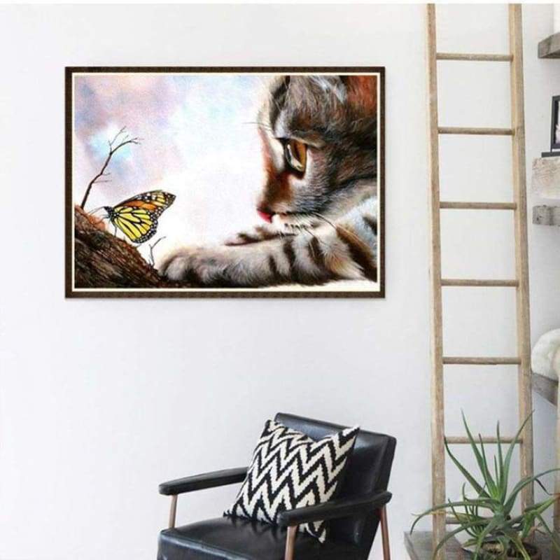 Oil Painting Style Cat 5d Diy Cross Stitch Diamond Painting Kits QB7034