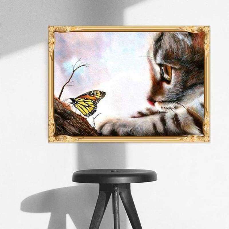 Oil Painting Style Cat 5d Diy Cross Stitch Diamond Painting Kits QB7034
