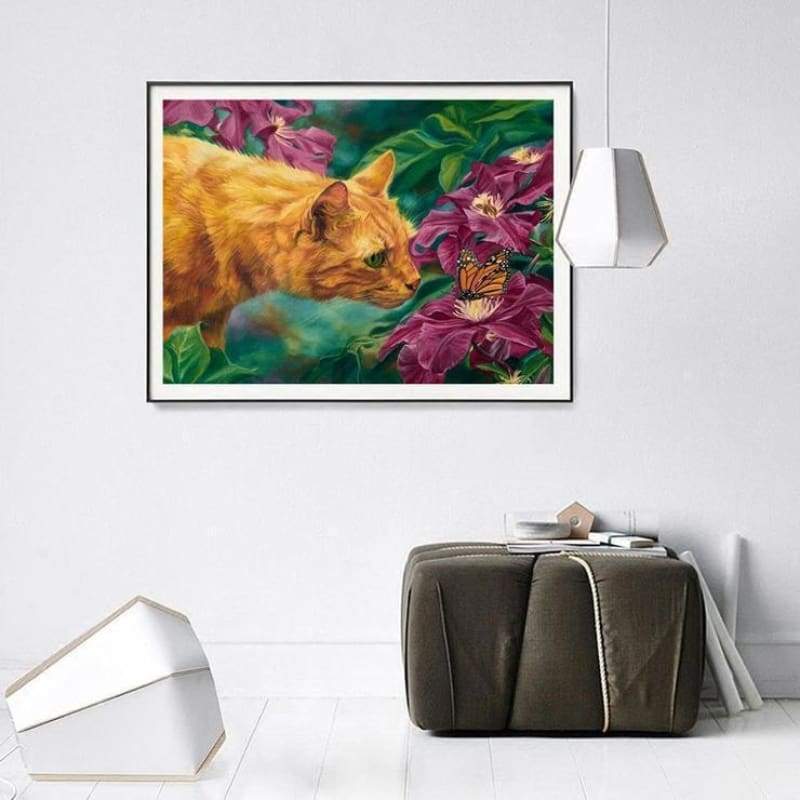 Oil Painting Style Cat 5d Diy Cross Stitch Diamond Painting Kits QB7045