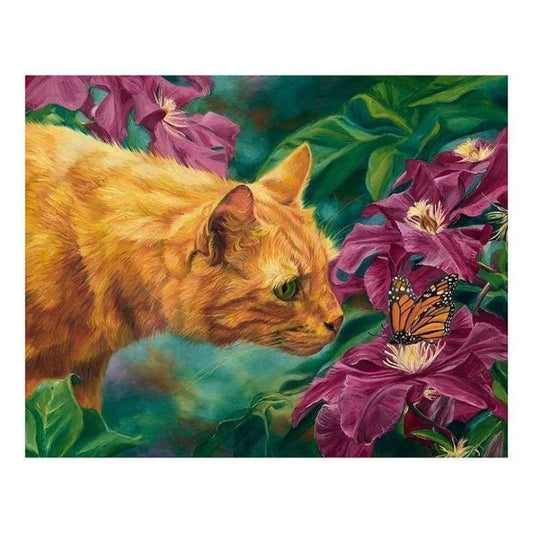 Oil Painting Style Cat 5d Diy Cross Stitch Diamond Painting Kits QB7045