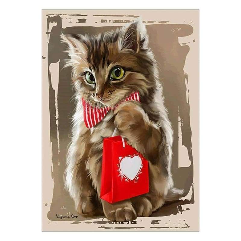 Oil Painting Style Cat 5d Diy Cross Stitch Diamond Painting Kits QB7061